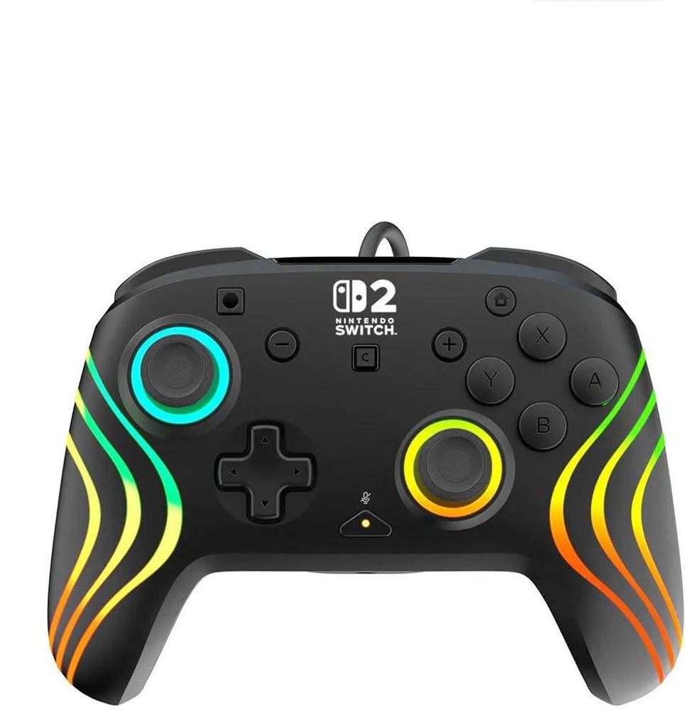 Turtle Beach Afterglow Wave Schwarz Kabelgebundener RGB-Gaming-Controller Offiziell lizenziert für Nintendo Switch 2, Gamepad, Nintendo Switch, Ni...