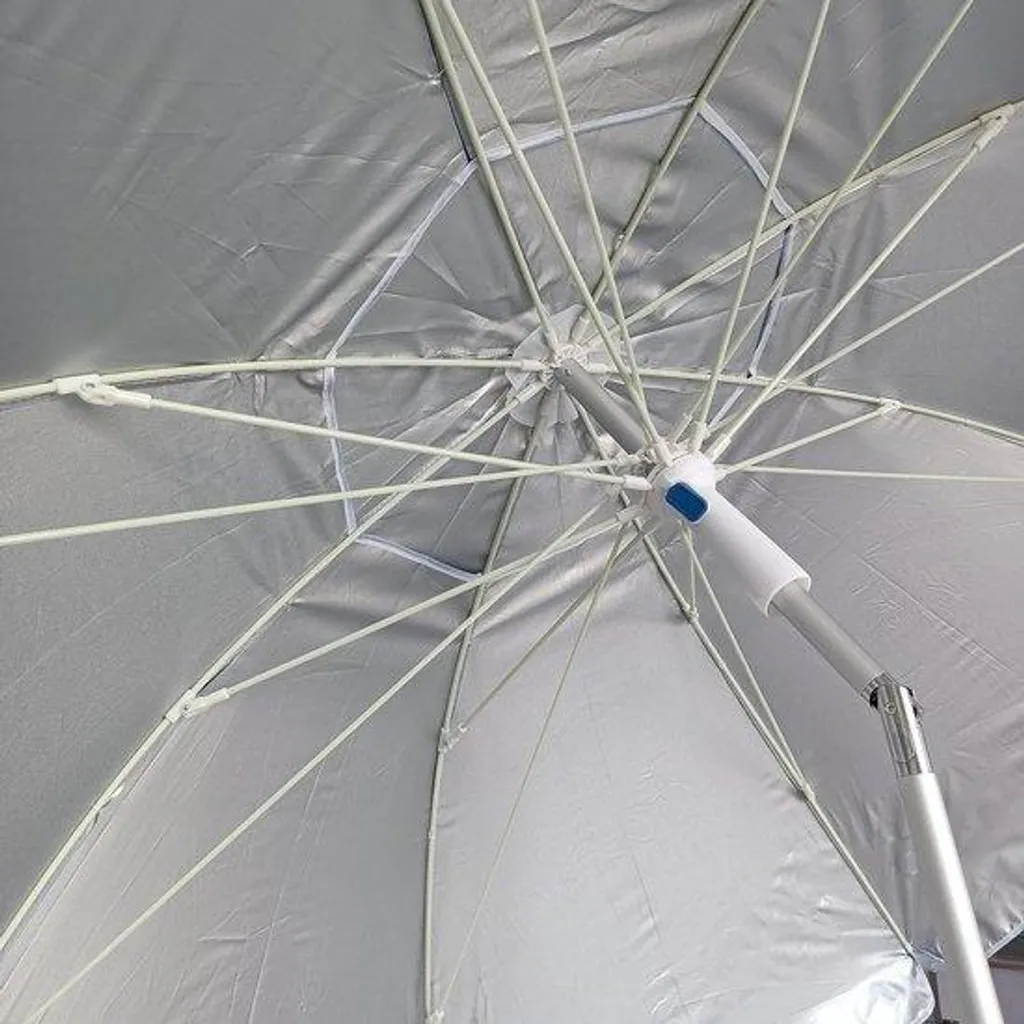 Grand Parasol de Plage 200 cm en Aluminium avec 8 Baleines Renforcées