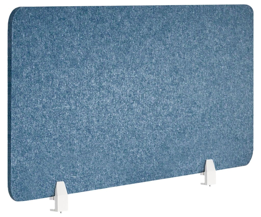 BELIANI Schreibtisch Trennwand Blau Stoff PET Kunststoff 120 x 50 cm zum Aufstellen Klemmen Schallschutz Sichtschutz Pinnwand Büro Home Office