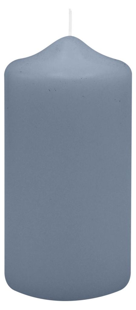 Spitzkopf Stumpen Kerzen Pacific Blue Blau/Grau 10 x Ø 8 cm, 6 Stück