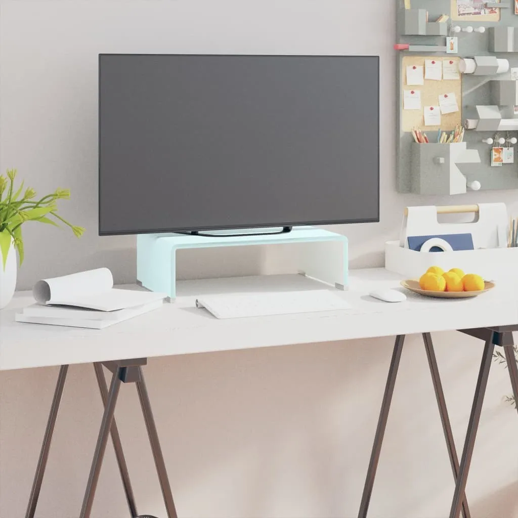 Mobiletto Basso Porta TV Vetro Verde | Rialzo Monitor da Camera