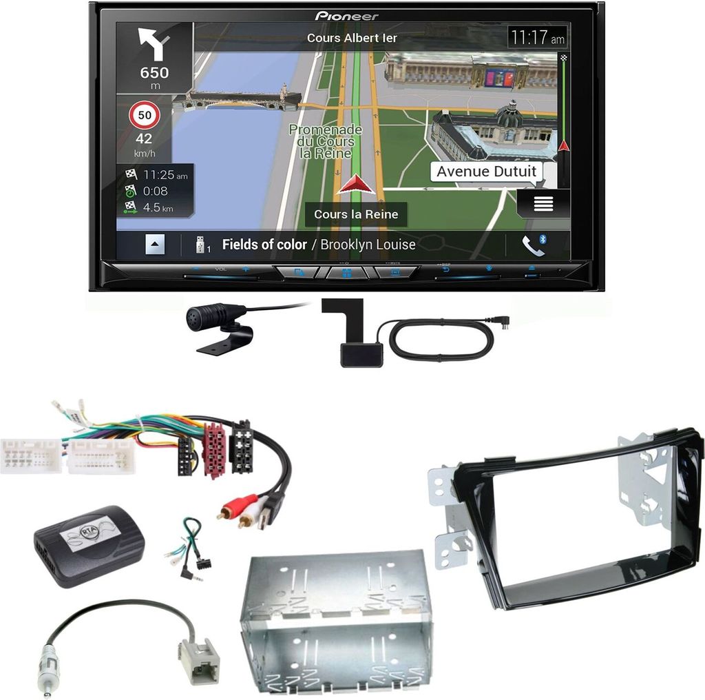 Pioneer AVIC-Z830DAB Navigation Bluetooth USB MP3 Einbauset für Hyundai i40 VF