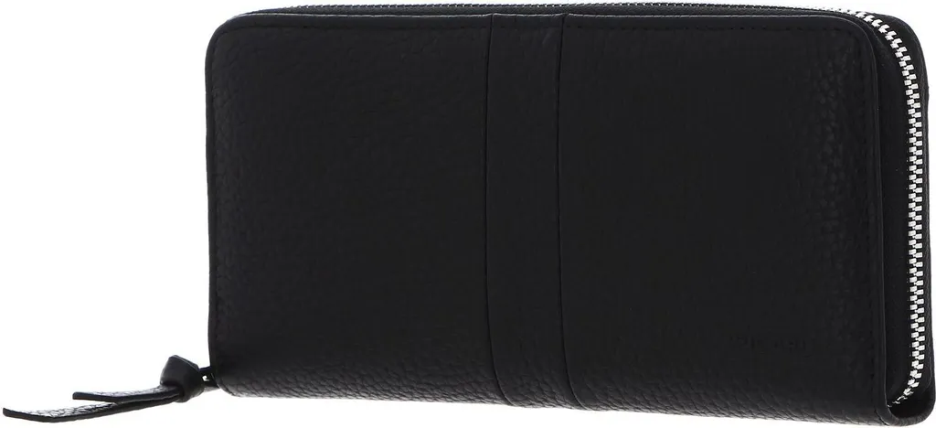 Portefeuille 1 Zip Stripes PICARD en Cuir Noir avec Finition Rayée