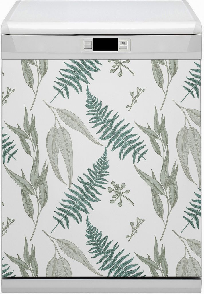 Magnet Folie für Geschirrspüler Magnete Geschirrspüle Magnet für Spülmaschine 60x80 cm Nachbildung - Farn