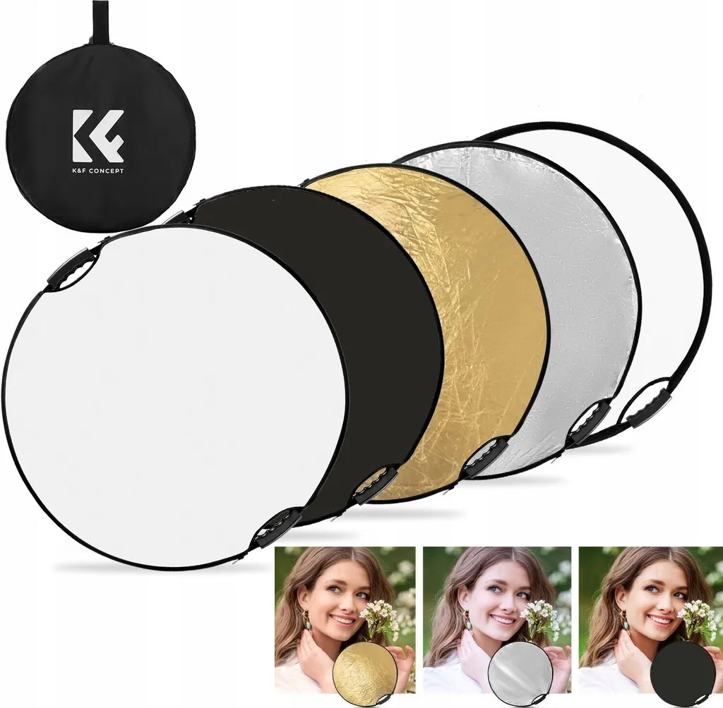 Réflecteur Photo Pliable 80cm 5-en-1 contre les Ombres Portées K&F