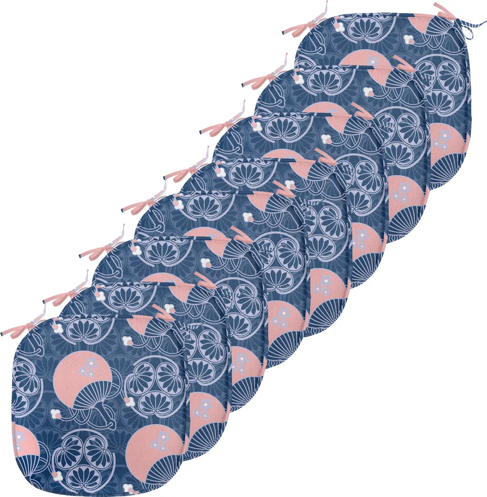 Coussin de Chaise Anti-Tache et Lavable Motif Japonais 40x40 Lot 8