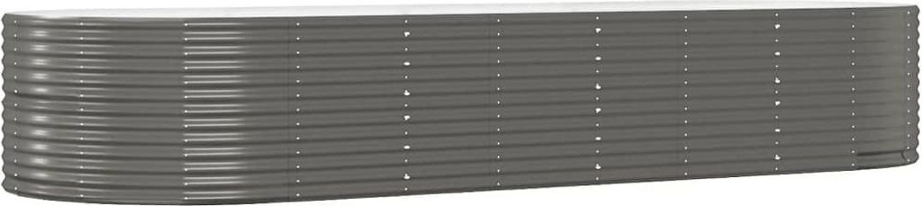 Hochbeet Grau 367x140x68 cm Verzinkter Stahl
