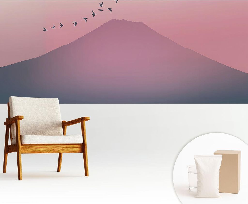 Fototapete - 250x104 cm - Tapete - Wandtapete - Wandbilder - Dekofolie - Tapete Folie - Wand - Dekoration - Wohnzimmer - Bergwesten