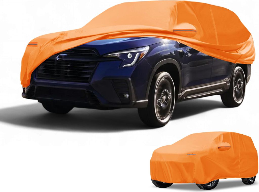 Autoabdeckung Wasserdicht Alle Wetter Automobil Au?en Vollst?ndige Au?enabdeckung fš¹r Subaru Ascent Aluminiumfolie Baumwolle Orange mit Reflekt...