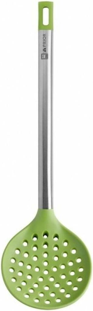 BRA Prior Küchenlöffel of lebensmittelecht, Edelstahl 18/10 und Silikon, grün, 36,5 cm