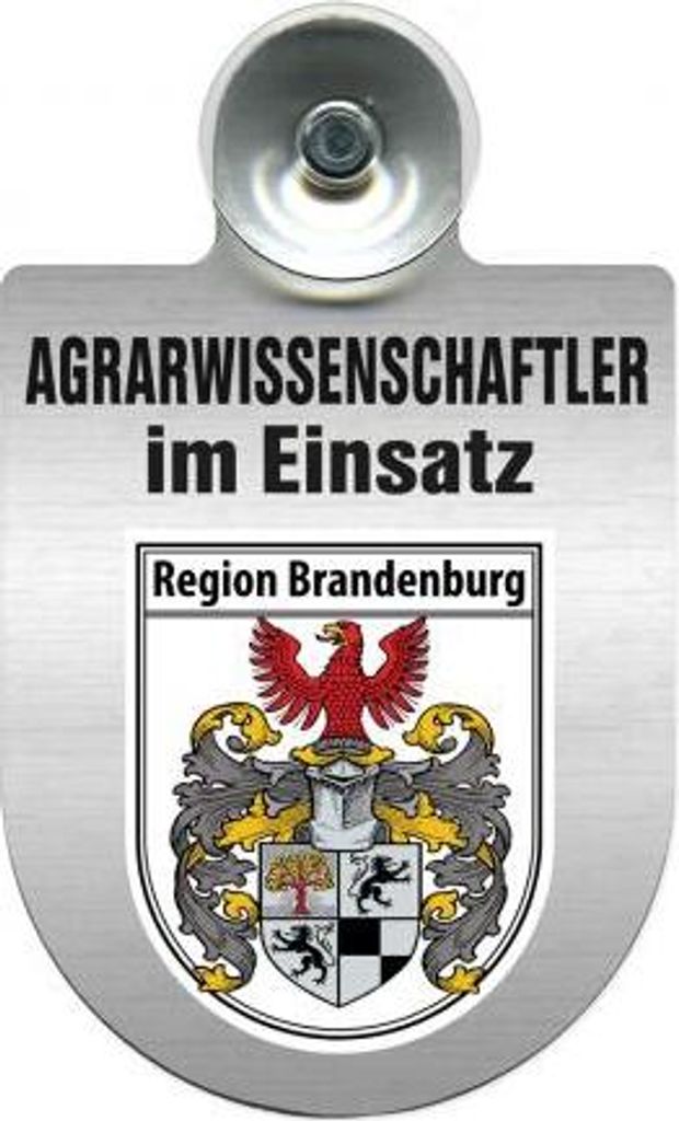 Einsatzschild mit Saugnapf - Agrarwissenschaftler im Einsatz - incl. Regionenwappen 393803 Color - Region Brandenburg