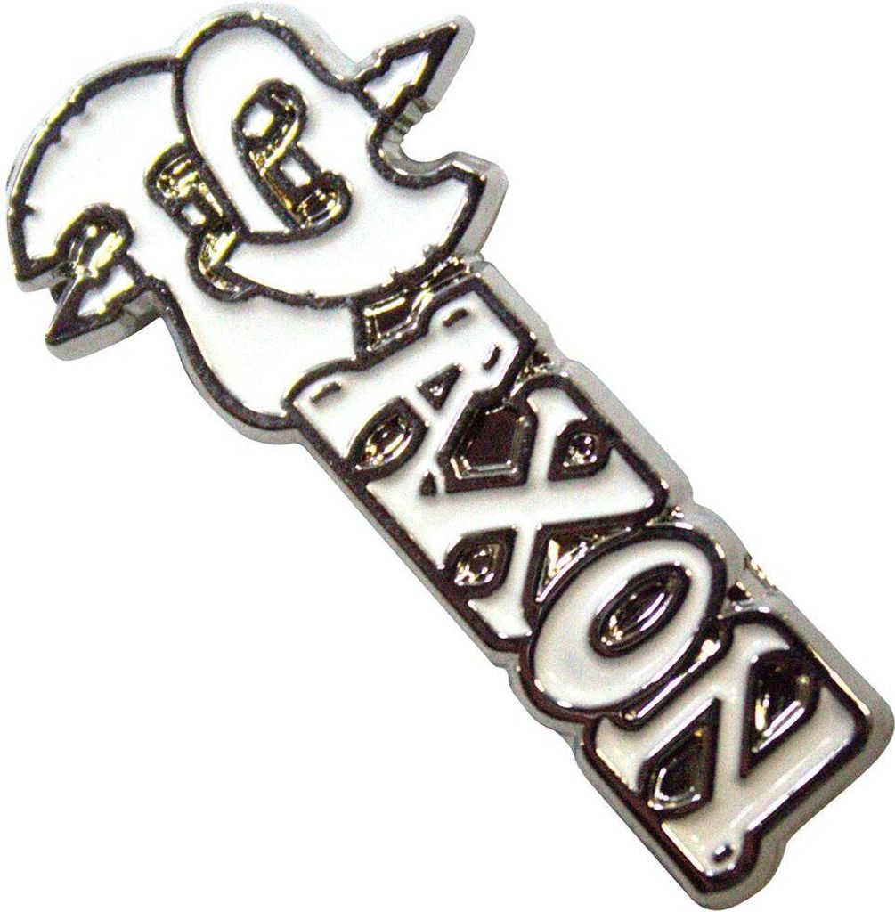 Saxon - Logo - Abzeichen - Zink-Legierung RO12206 (Einheitsgröße) (Weiß/Schwarz)