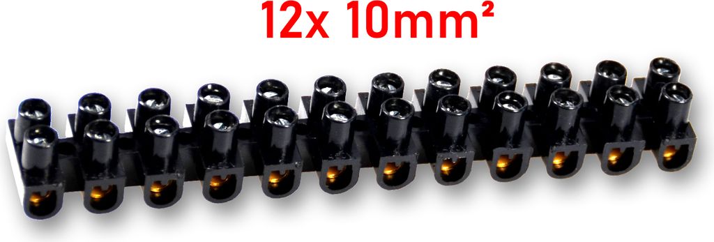 Lüsterklemme, 12-fach, Schwarz, 380V, 10mm