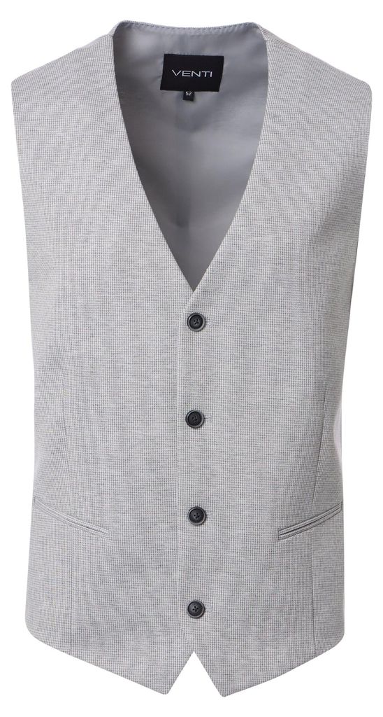 VENTI Herren Weste FORMAL V-Neck Polyestermix Stretch Hellgrau 52