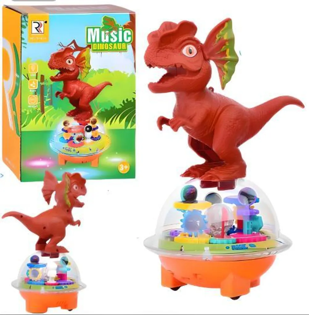 Jouet interactif boîte à musique dinosaure alien et vaisseau spatial