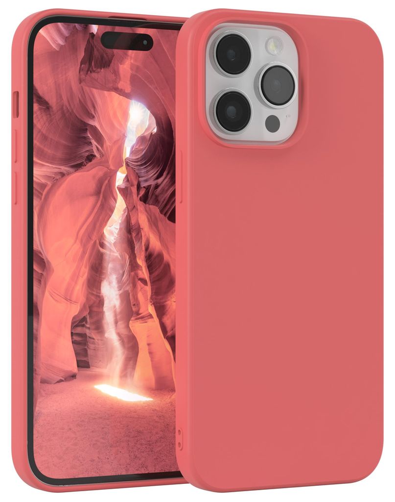 EAZY CASE - TPU Hülle für Apple iPhone 14 Pro Max, TPU Case stoßfeste Handyhülle, weiches Cover mit Kameraschutz, Silikonhülle in Rot