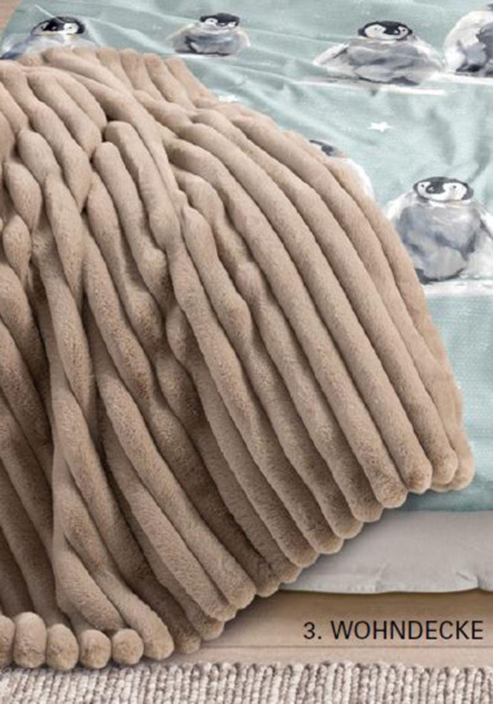 Magma Wohndecke Felldecke Kuscheldecke Raya taupe 140x200
