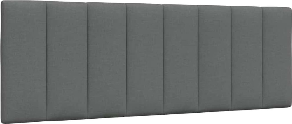 Kopfteil-Kissen "Hanko" Dunkelgrau 140 cm Stoff