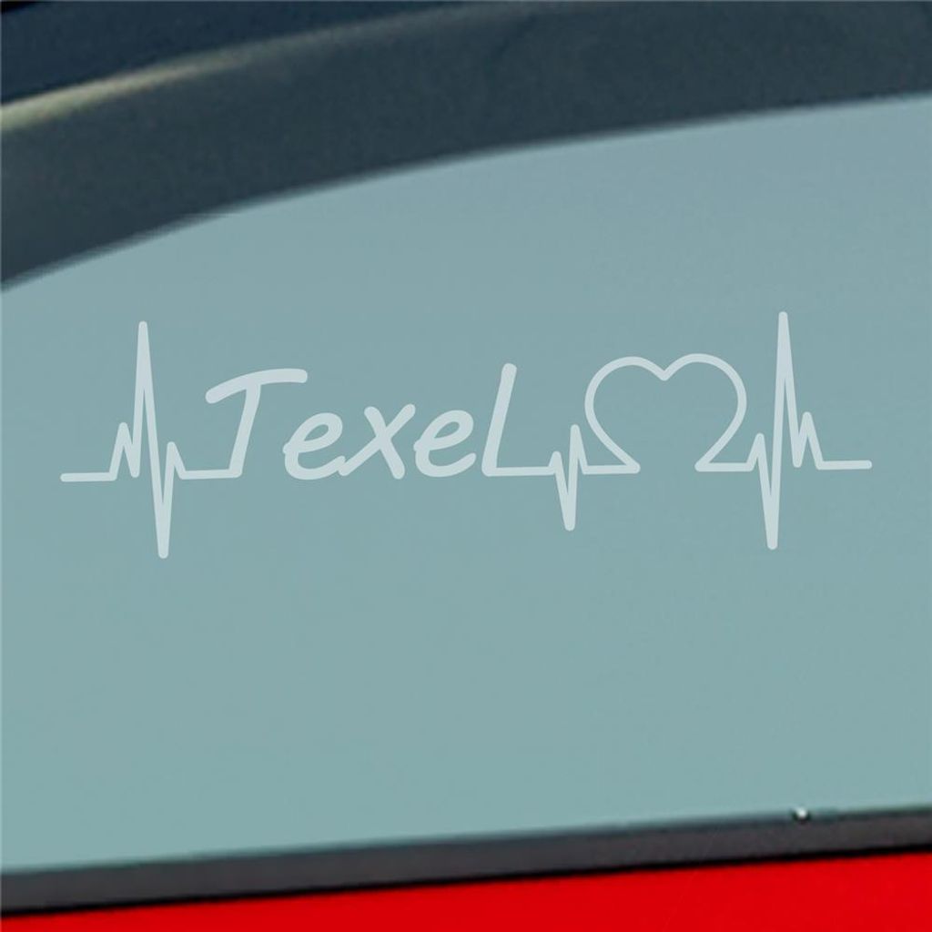 Auto Aufkleber Texel Puls Herzschlag mit Insel Motiv 19x6 cm Milchglas Sticker Heckscheibenaufkleber