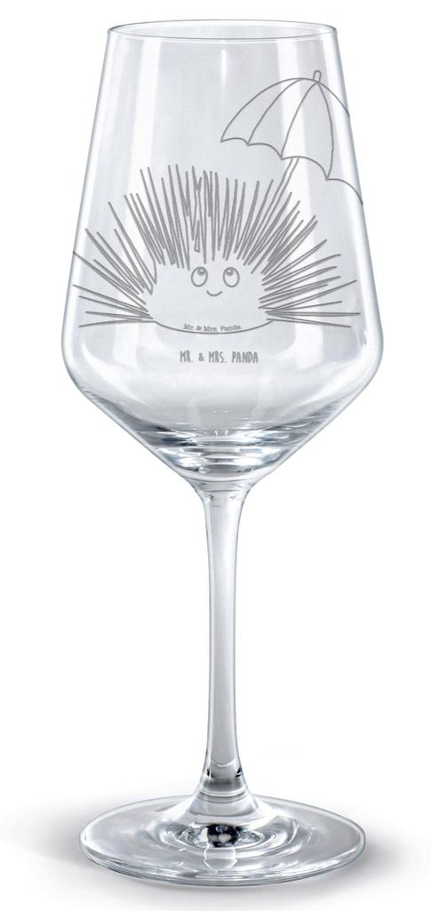 Mr. & Mrs. Panda Weinglas Seeigel - Transparent - Geschenk, Hier und Jetzt, Leben, Selbstliebe, Achtsamkeit, Meer, glas für rotwein, Rotweinglas m...