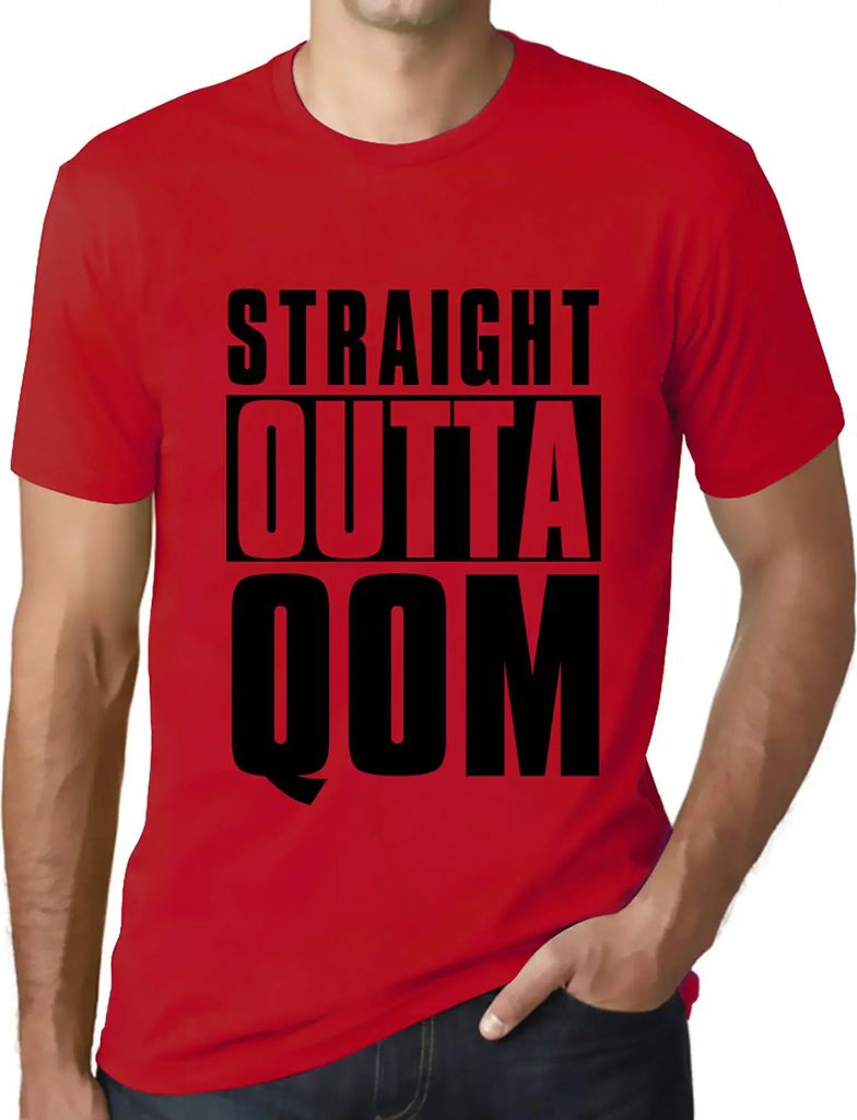 Herren Grafik T-Shirt Direkt aus dem Qom – Straight Outta Qom – Öko-Verantwortlich Vintage Jahrgang Kurzarm Lustige Druck Geburtstag Geschenk ...