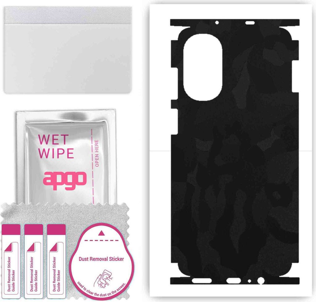 apgo Rückseite + Seiten Schutzfolie, Skin, kompatibel mit Motorola Moto G52, Hinten Displayschutzfolie aus Vinylfolie, kratzfest, einfache Montage...