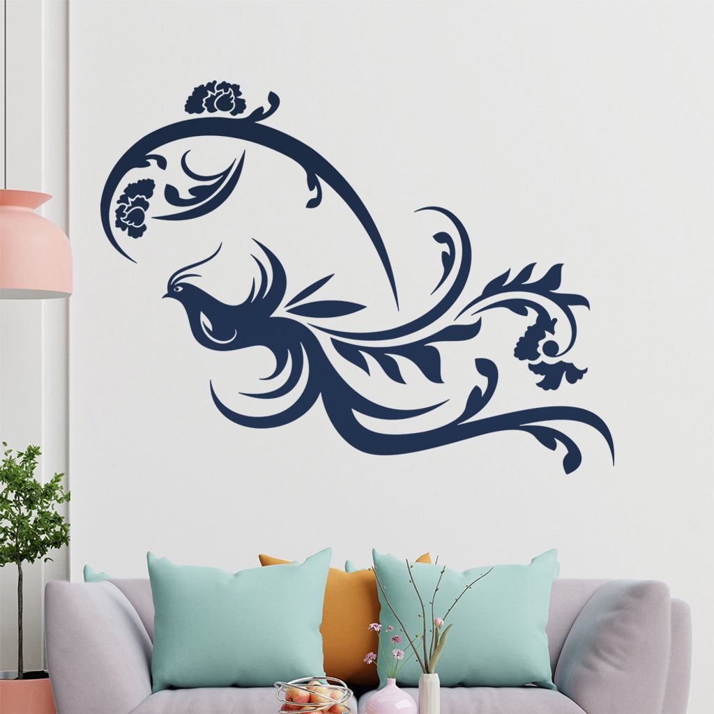Fasan Ranke Tribal Wandtattoo in 6 Größen - Wandaufkleber Wall Sticker - Dekoration, Küche, Wohnzimmer, Schlafzimmer, Badezimmer