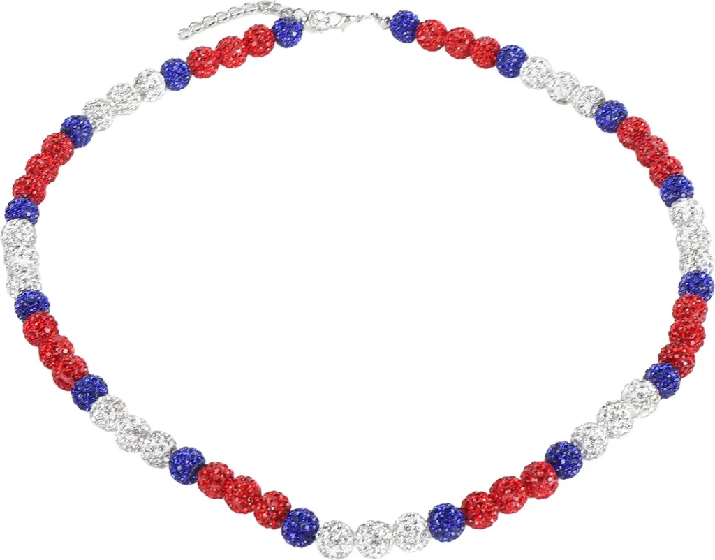 Collana Baseball Strass 60cm - Perline Colorate Unisex Trend 2026