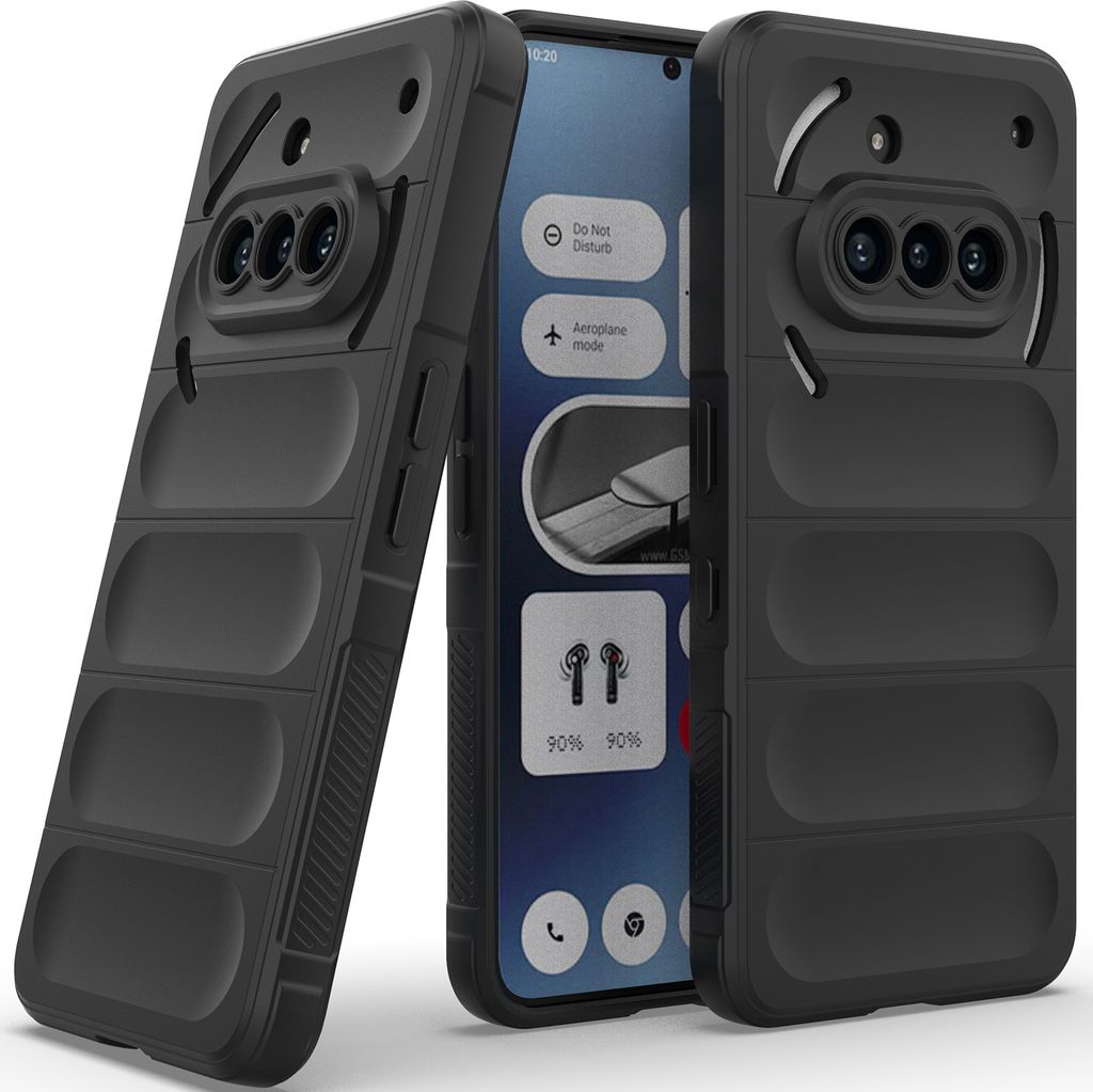 Handyhülle für Nothing Phone 3A Weich TPU Silikon Stossfest Anti-rutsch Hülle Schwarz