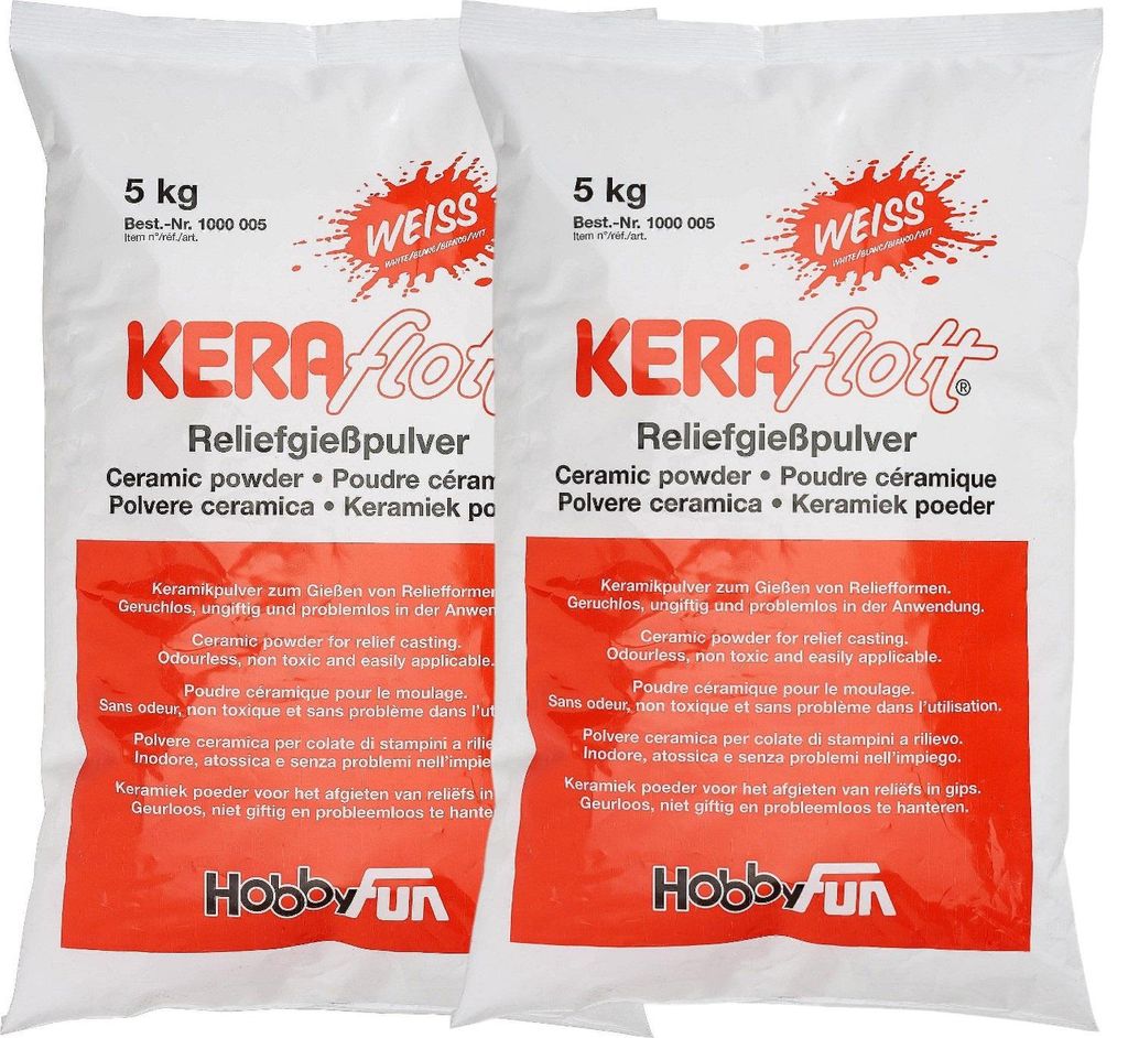 Hobbyfun Gießmasse KERAflott 2 x 5 kg weiß Produktbild 