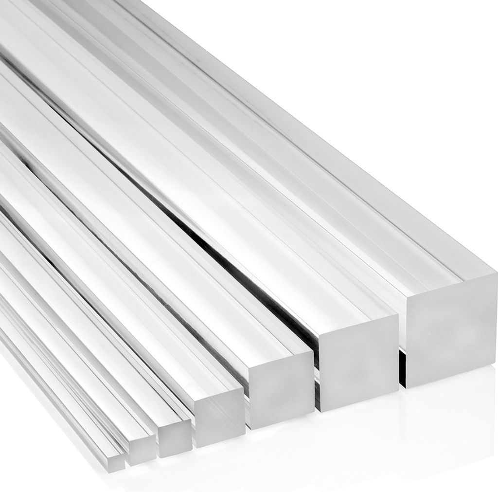 Vierkantstab 22x22mm aus transparentem Acrylglas GS, 1000mm - Zeigis / Vollstab / Säule / Viereckig / Quadratisch / Massivstab / farblos / eckig...