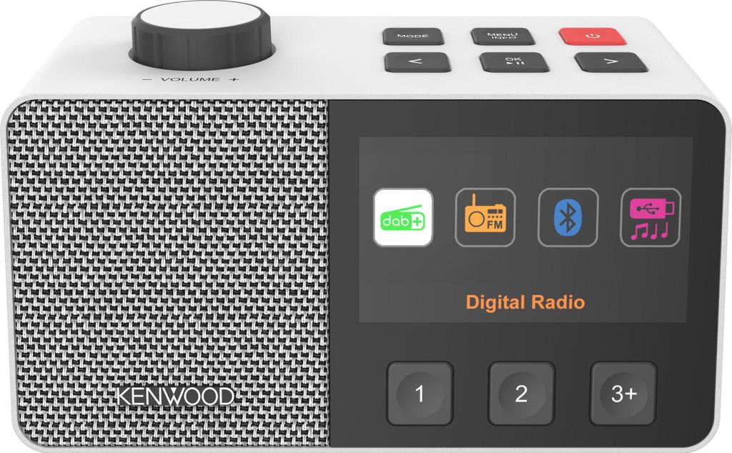 Kenwood CR-M70DAB-W Portable DAB+ Radio, Bluetooth, White