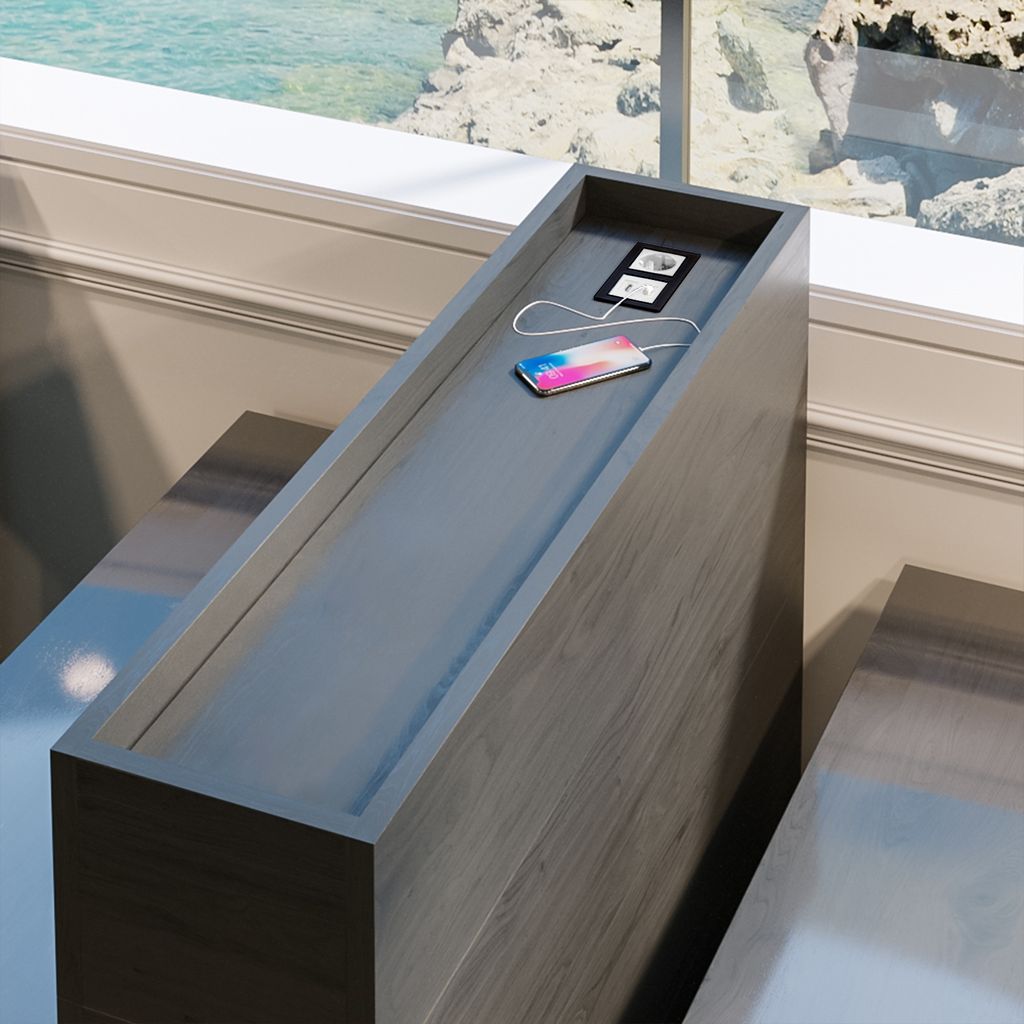 BALI | Bistro Raumtrenner | L120xH153cm | Handy Ladestation | Teiler Gastro Trennwand Sichtschutz