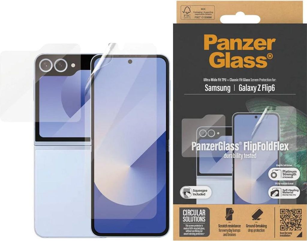 Panzer Glass, Displayschutz für Galaxy Flip 6 FlipFoldFlex mit Gehärtetem Glas, Transparent