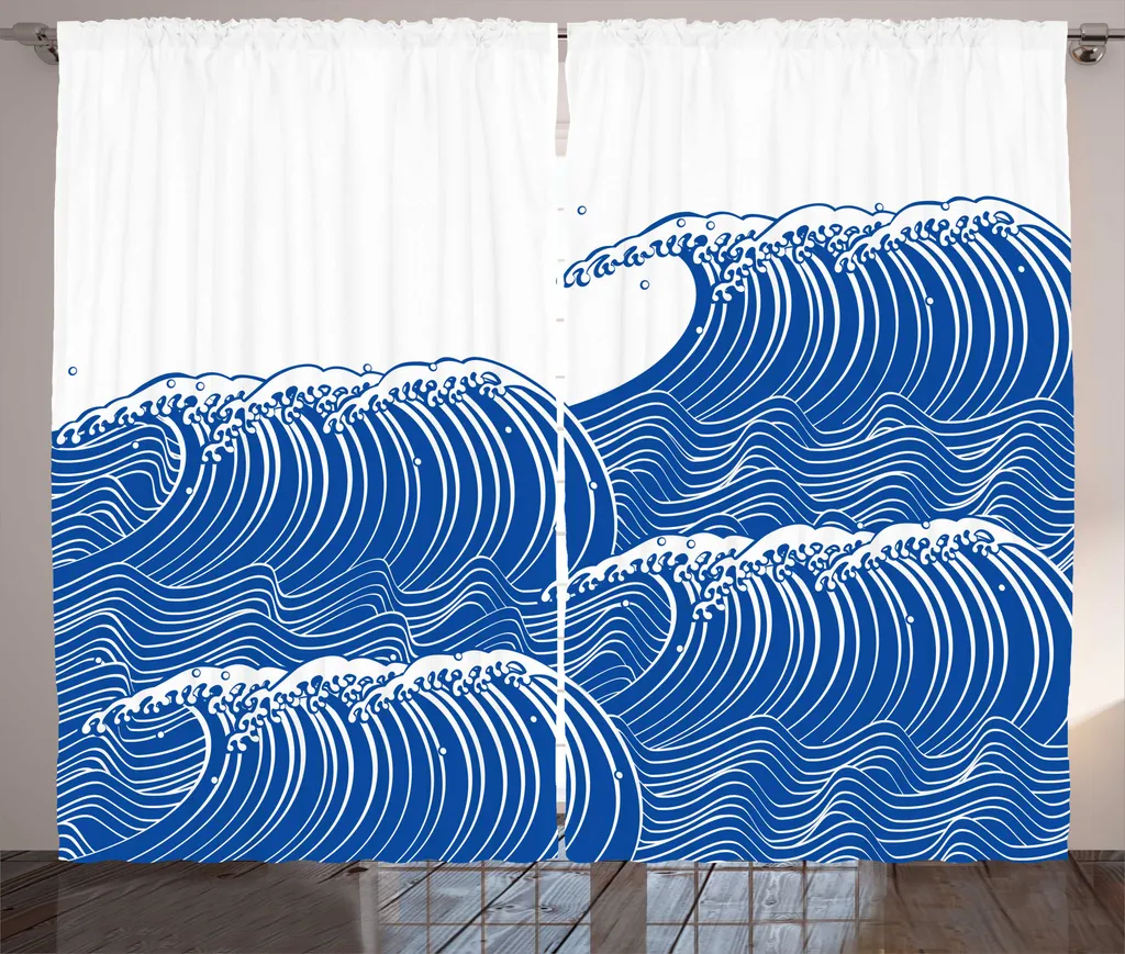 Rideau décoratif pour grand salon ambiance zen japonaise 280 x 225 cm