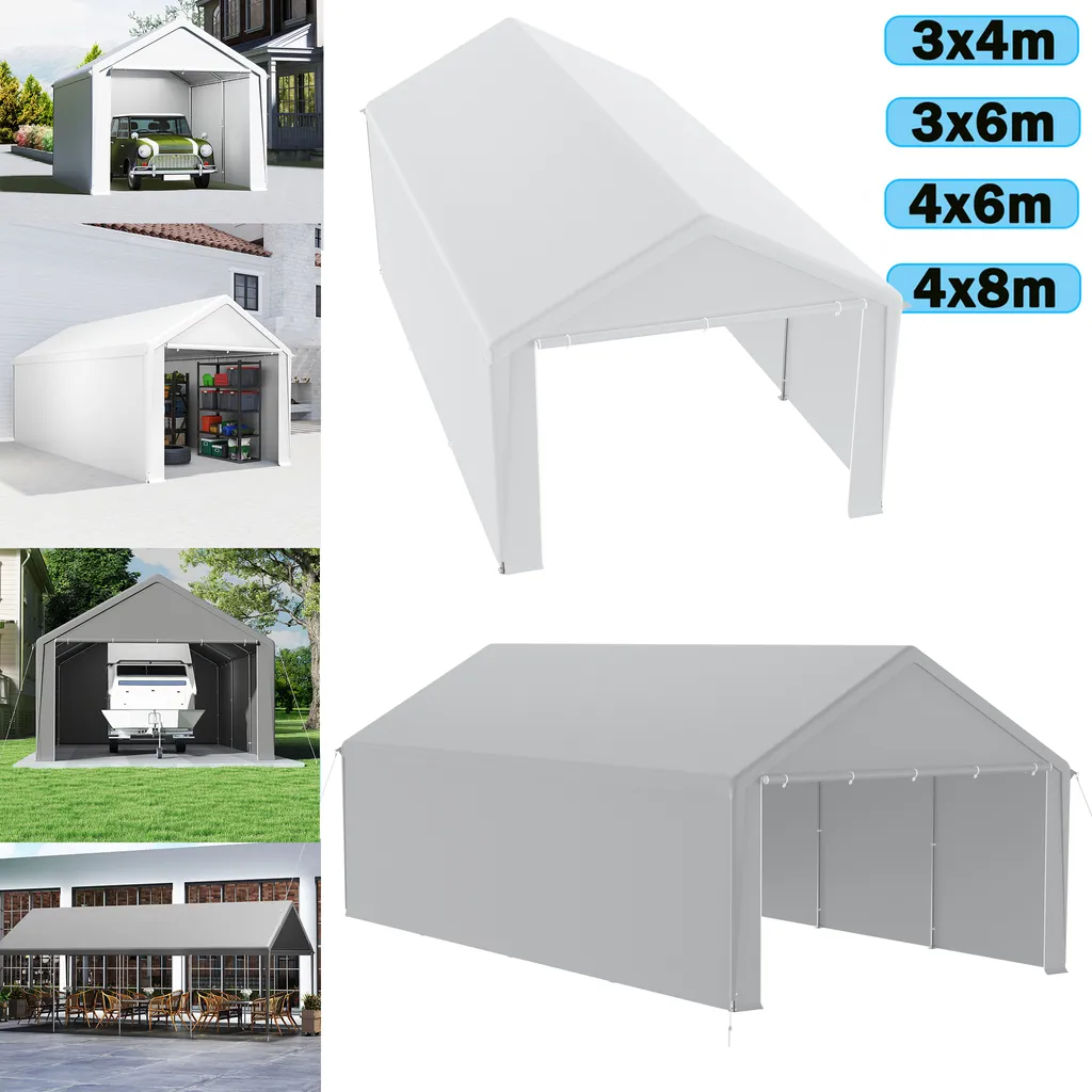Abri de Voiture pour Jardin 3x4m : Garage Provisoire Gris pour SUV et Camion