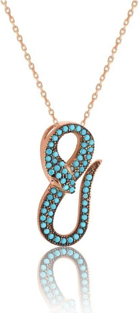 Pendentif Serpent Or Rose et Zirconium : Bijou de luxe pour Femme