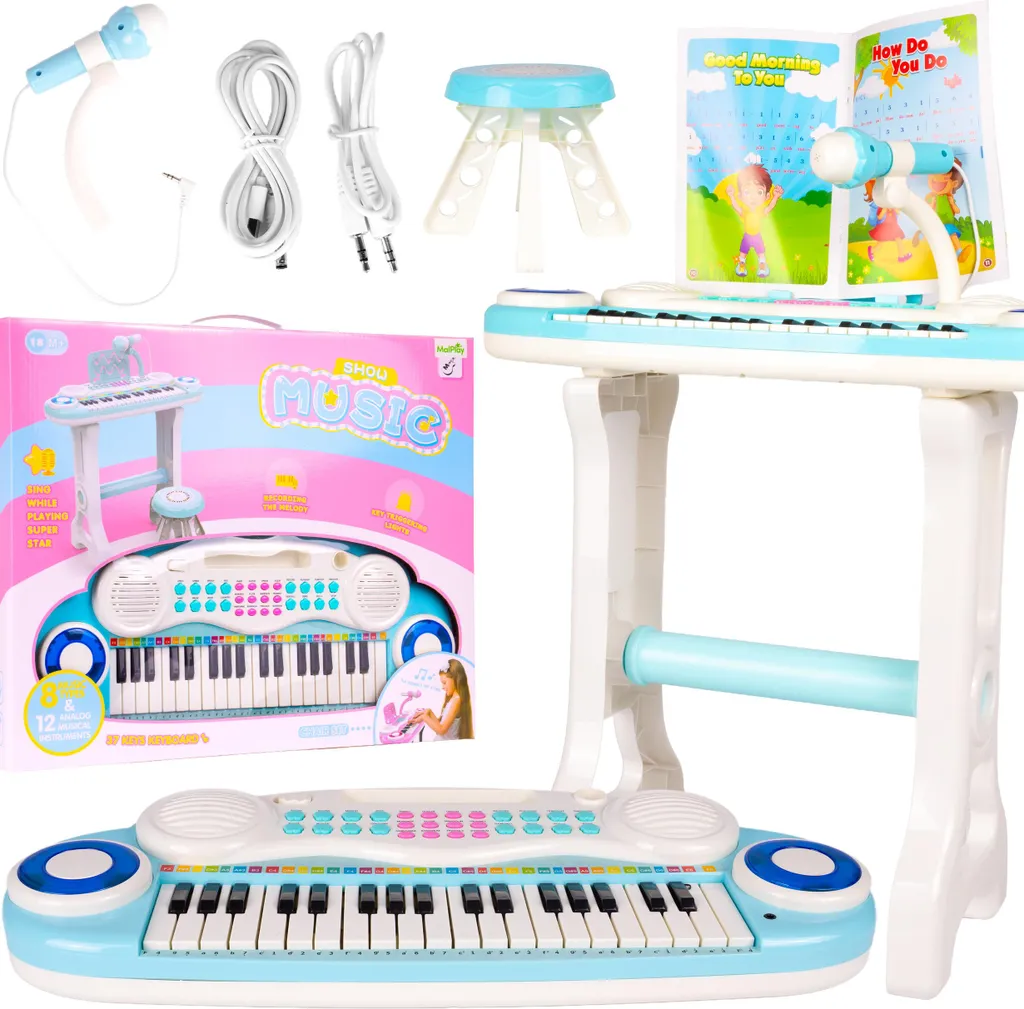 Piano enfant interactif Malplay bleu avec de vraies chansons