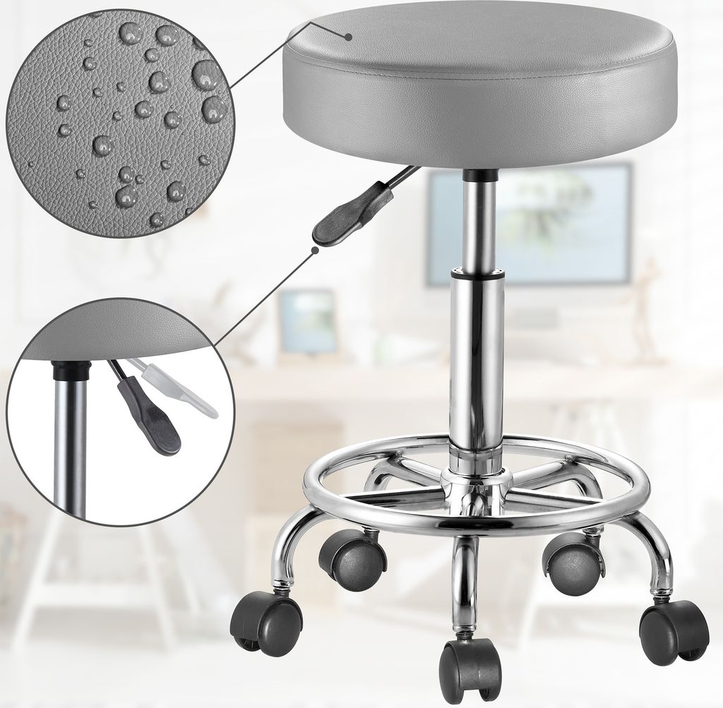 CASARIA® Hocker mit Rollen Höhenverstellbar 10 cm Produktbild 6