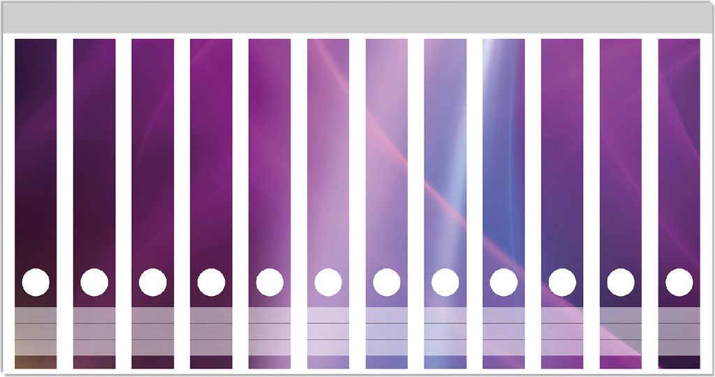 Wallario Ordnerrücken Sticker, selbstklebend für schmale Ordner, 12 Stück, Motiv Abstraktes Muster in violett lila pink schwarz