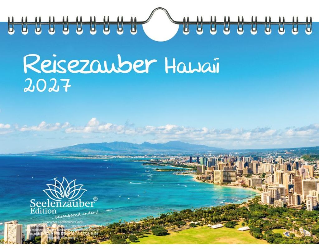 Reisezauber Hawaii DIN A5 Kalender für 2027 Amerika Honolulu Stadt Reise Land Urlaub - Seelenzauber