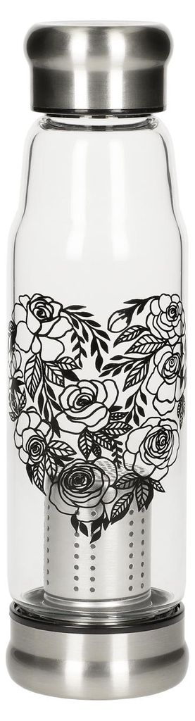 Glasflasche mit Teeeinsatz - Neoprenhülle und Motiv 0,5 l Produktbild 