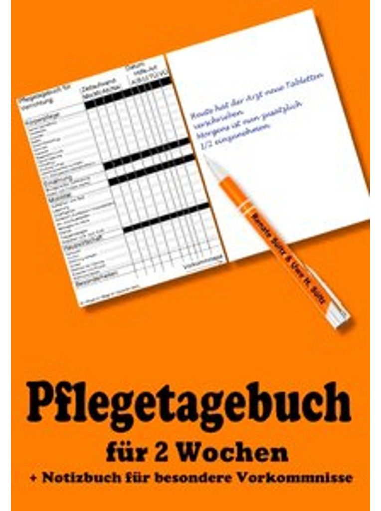 Pflegetagebuch für 2 Wochen - inkl. Notizbuch Immagine del prodotto 