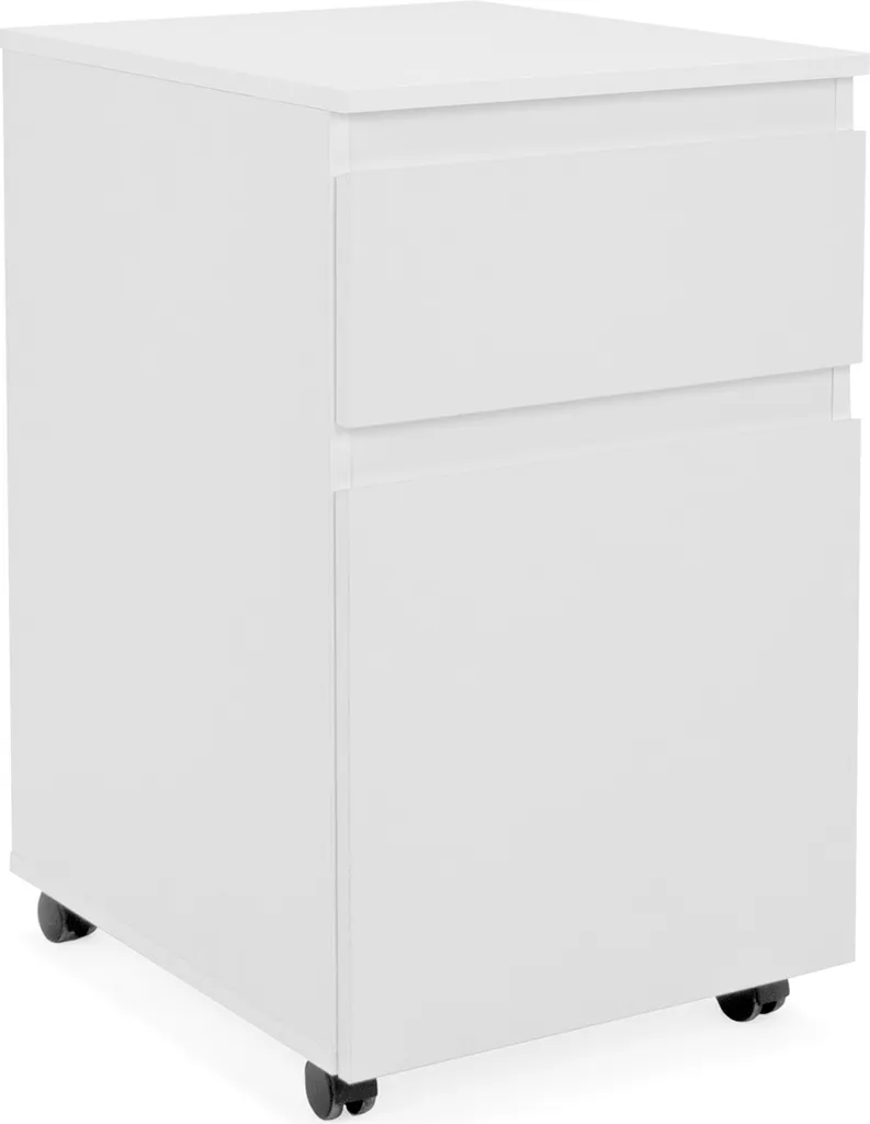 Meuble de rangement sous bureau Ravenna I blanc mat à roulettes 73cm