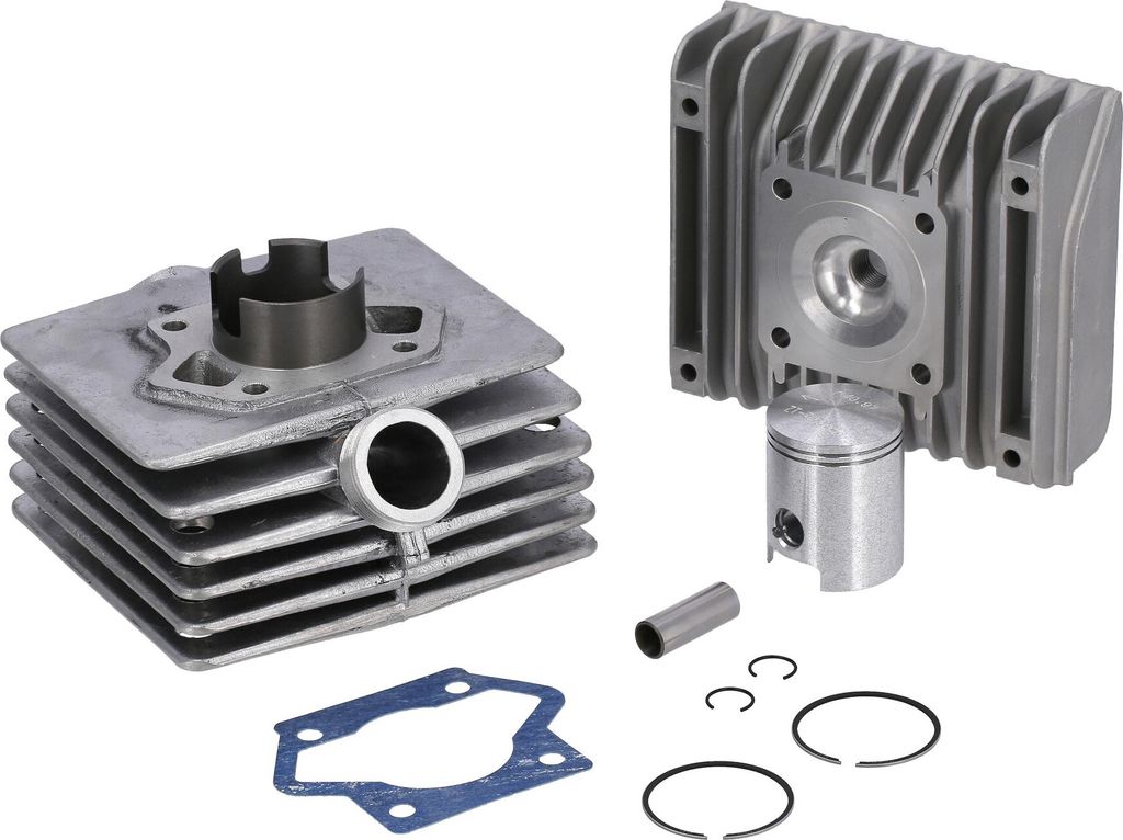 Set: Tuning Zylinder 60ccm, 2-Kanal Zylinder + ZT-Kolben + Zylinderkopf - für Simson S51, SR50