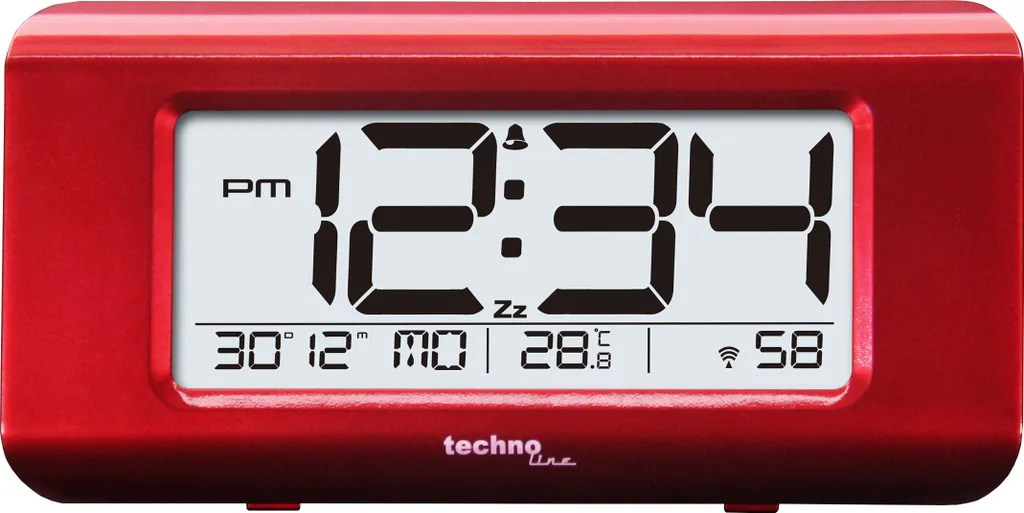 Réveil radioguidé Technoline WT 197 rouge : l'heure exacte sans aucun réglage