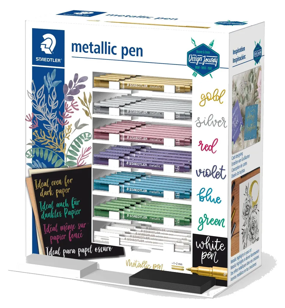 STAEDTLER 8323 Lot 70 Stylos Métalliques avec Présentoir de Comptoir