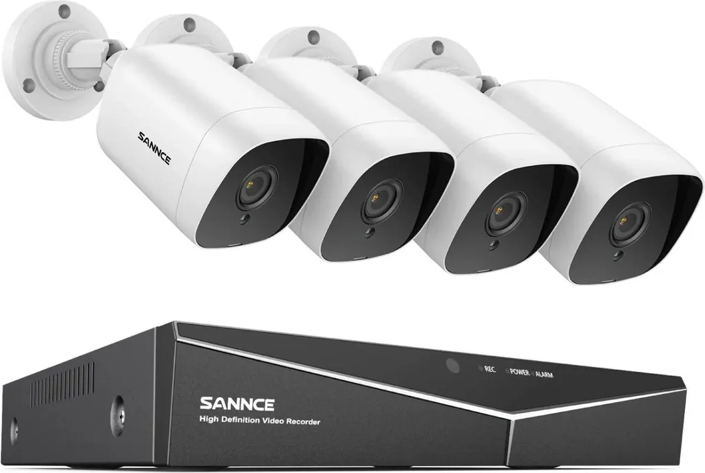 Kit de vidéosurveillance filaire 1080P DVR 4 canaux et stock 4To