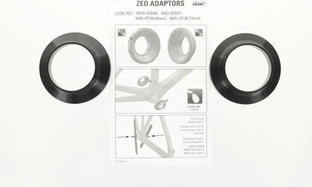 Kit adaptateurs Look VTT PF BB92 AFM 24 mm pour pédalier Shimano