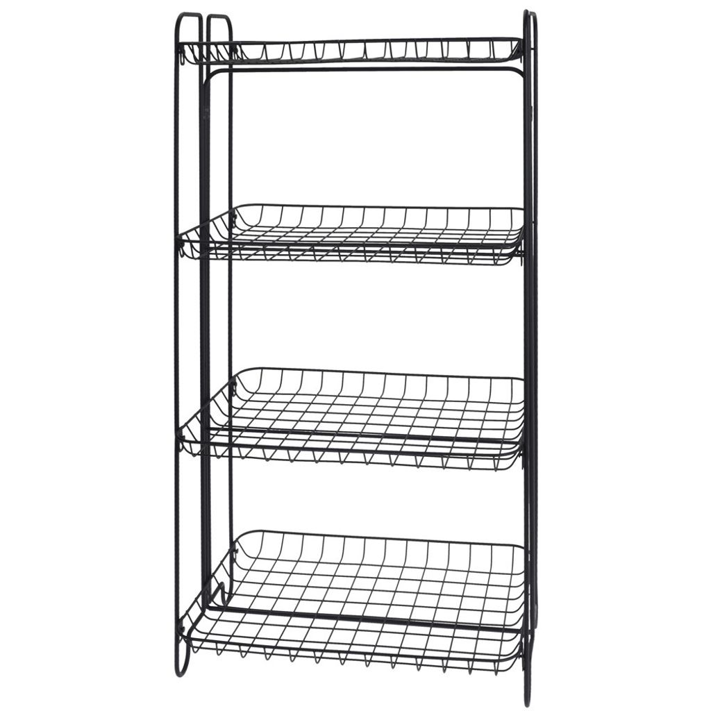 Koopman Metallregal 4 Regale, Metall, 49X33X90 cm, schwarz